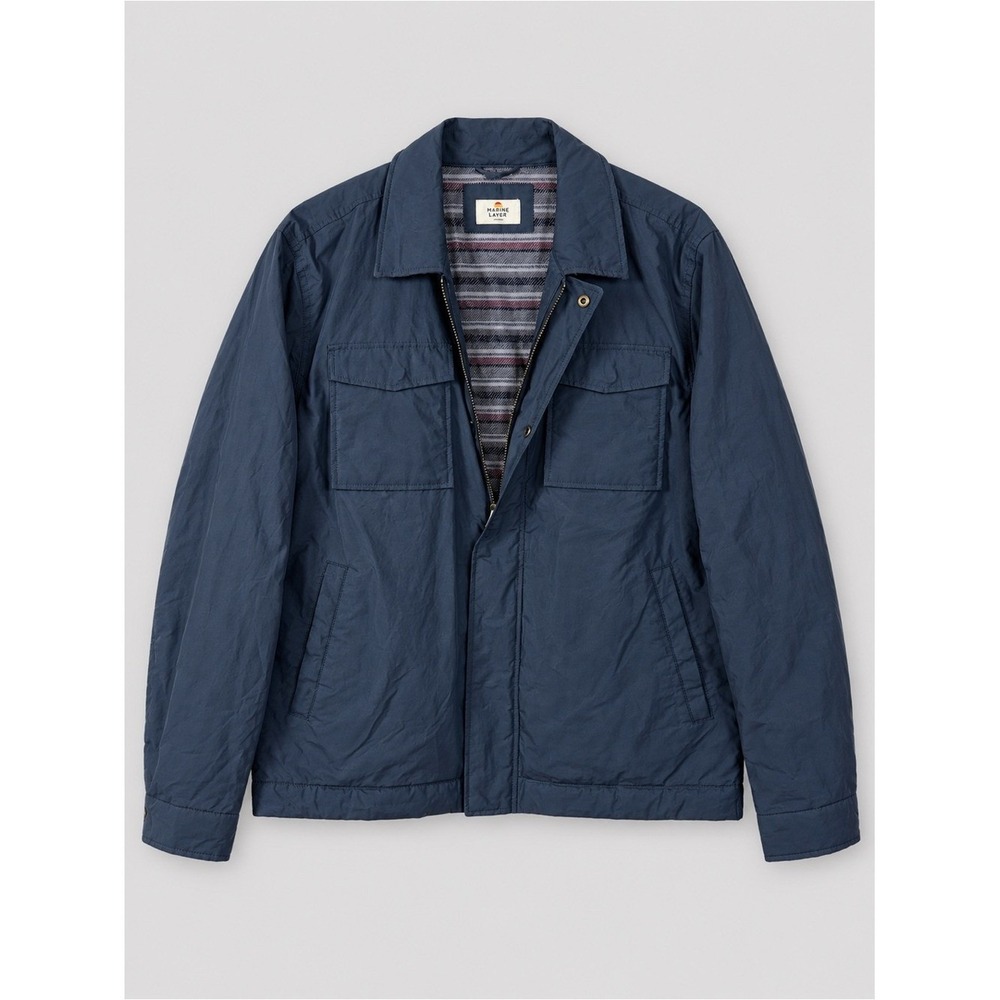 Marine Layer Men Lined Utility Field Jacket Large Organic Cotton Outdoors Hiking